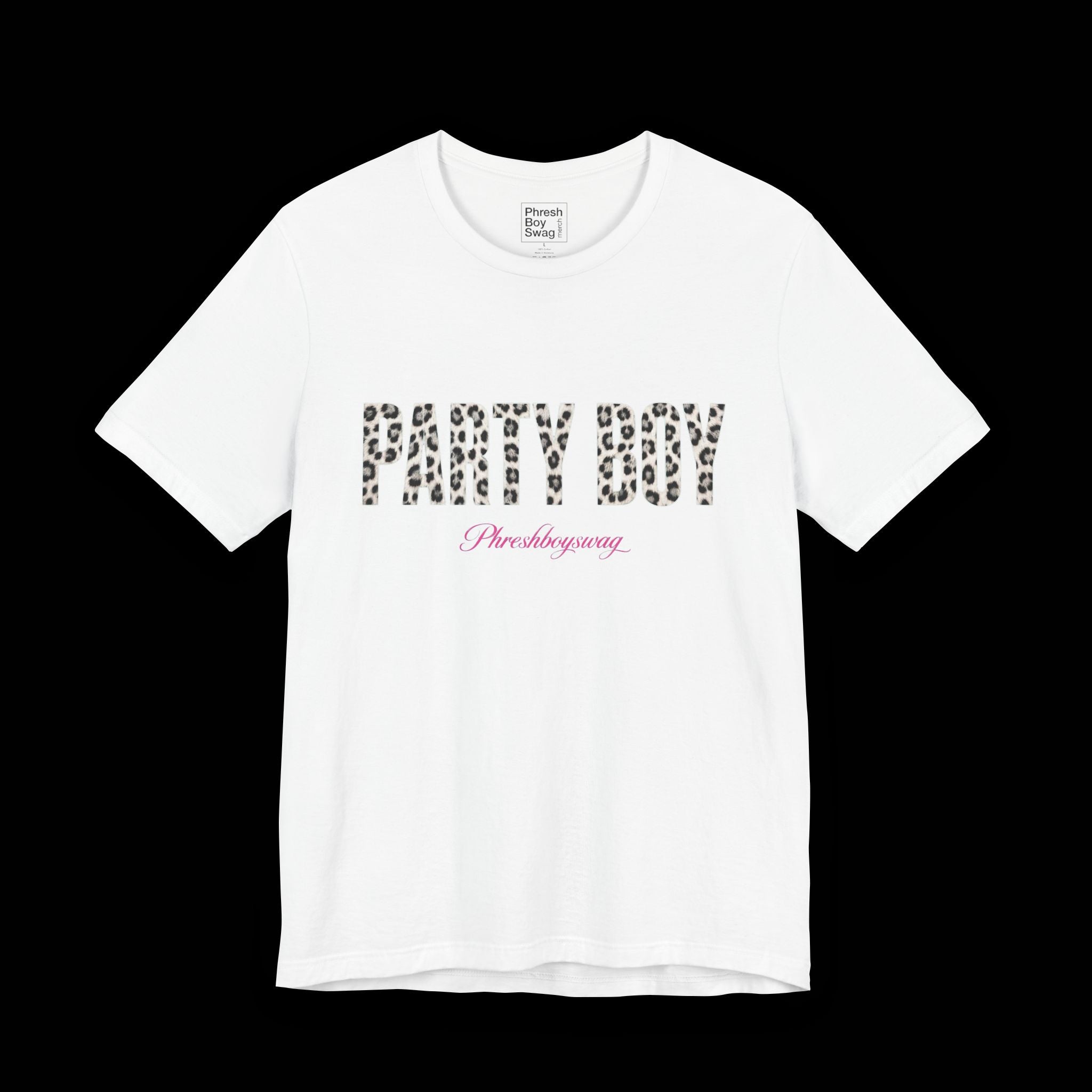 'Party Boy' Leopard Print White Tee
