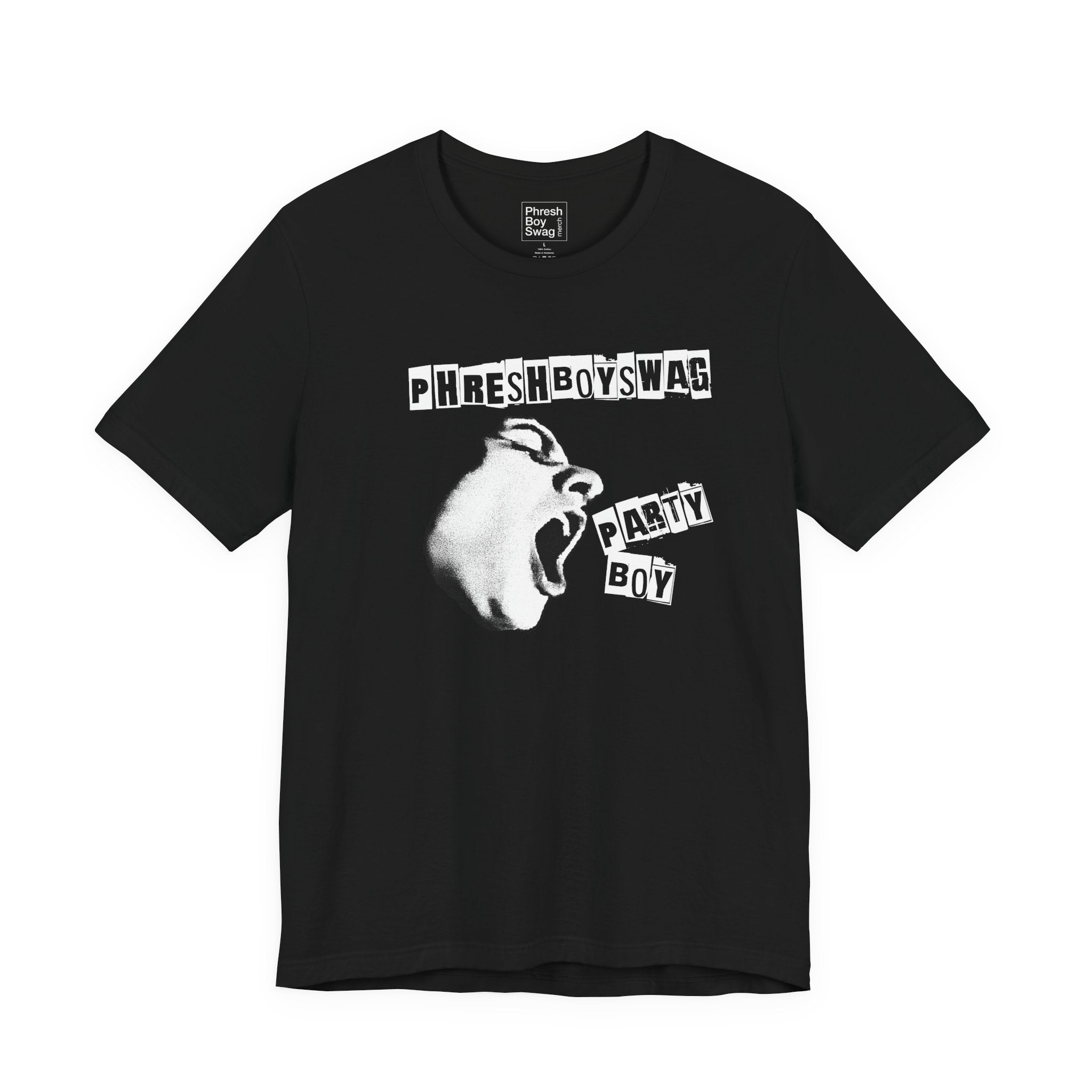 Party Boy 'Shout' Black Tee